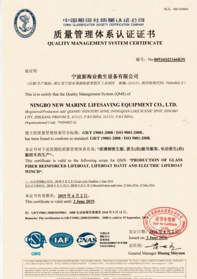 Quality Management System Certificate